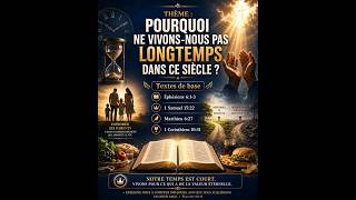 POURQUOI NE VIVONS-NOUS PAS LONGTEMPS DANS CE SIÈCLE ?