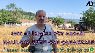 KAZ DAĞLARI UZANTISINDA, ÇAN HALİLAĞA'DA 1055m2 %40 İMARLI KÖY ARSASI