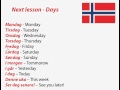 Learn norwegian - Days of the week / Ukedagene 