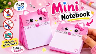 DIY Mini Notebook 📒 | No Glue, ❌ No Scissors | Cute Hello Kitty Paper Craft