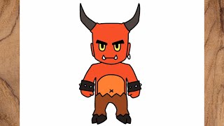 Como dibujar a Red Demon de Stumble Guys paso a paso