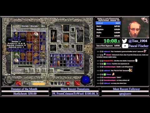 Diablo 2 LoD any% Normal RTA Softcore Speedrun Amazon 1:58:44 [WR]