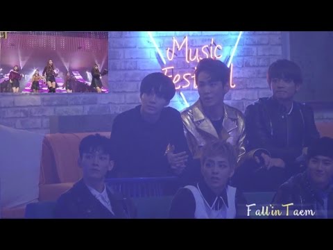 [FANCAM] 161231 EXO & SHINEE reaction to GFriend - ''So Hot'' @ MBC 2016