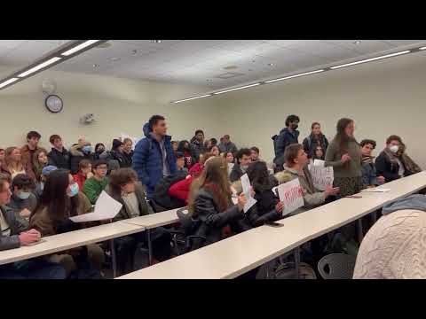 Watch the moment 100+ @Harvard students walked out of John Comaroff’s classroom, a current professor