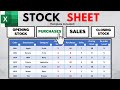 Creating A Simple Stock Sheet Template In Excel With Navigation Bar Inventory Management