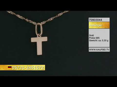 Diamant Kreuz-Anhänger aus 585 Rotgold