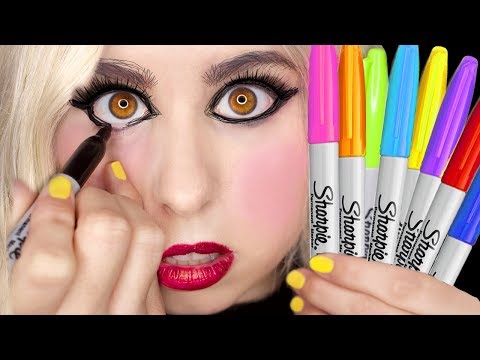 Sharpie Marker Makeup: My Everyday Makeup Using ONLY Sharpie Markers! *CAUTION* (Not Clickbait)