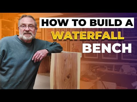 How To Build A Water Fall Bench Using A Live Edge Wood Slab!