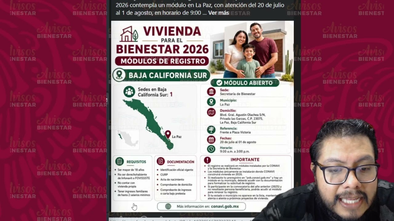 BAJA CALIFORNIA SUR aqui esta el modulo de vivienda para el bienestar, para registrarte en 2026