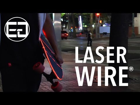 Laser Wire® integrated into a Longboard Skateboard Demonstration