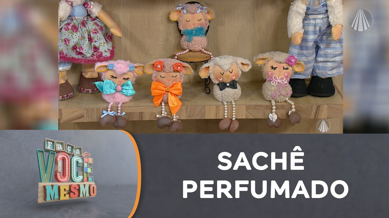 Aprenda a fazer um sachê perfumado "OVELHINHA PÉROLA" de EVA em 2D
