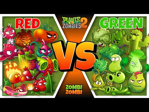PvZ 2 RED Plants vs GREEN Plants - Which Team Will Win? - Team Plants Vs Team Plants.