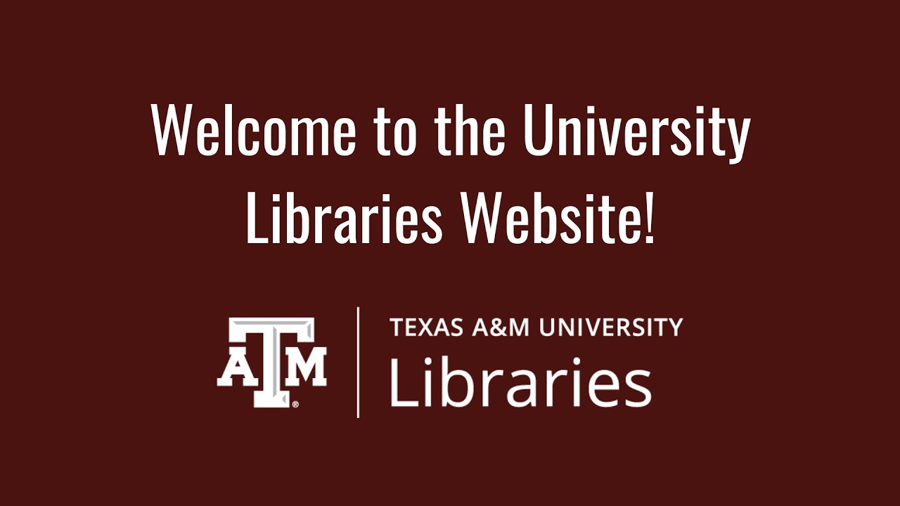 Welcome to the University Libraries Website!
