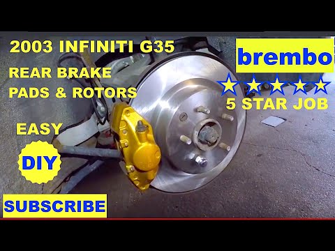 How to replace Rear Brakes & Rotors on Infiniti G35 Brembo Brakes rear