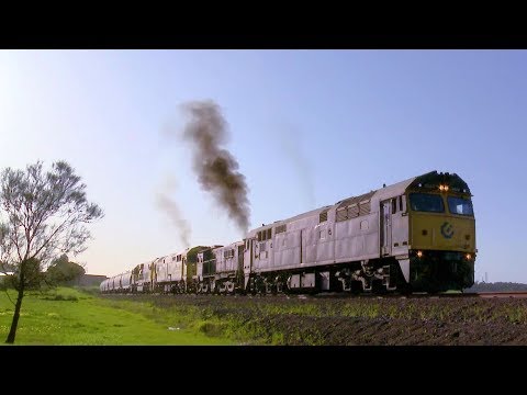 7762V QUBE Grain Train With 8044, 872, 8030 & GML10 - PoathTV Australian Railways