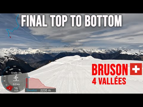 [4K] Skiing Bruson, Final Top to Bottom - Back to Le Châble, 4Vallées Switzerland, GoPro HERO11