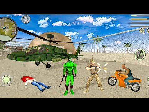 Green DeadPool Rope Hero Vice Town Simulator New Tank And Helicopter  in City #17 - Android Gameplay