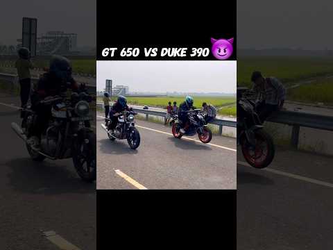 Gt 650 vs Duke 390 drag race 😈 #shorts #ytshorts #rider