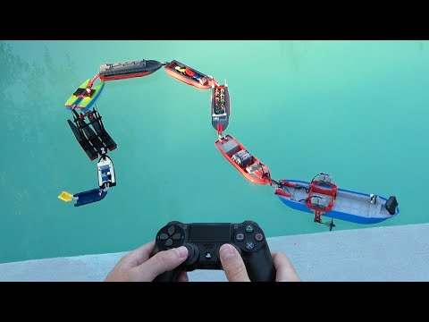 10 Lego Boats Connected = BOAT TRAIN - Kids (6+), Kingdom Kids Zone - Brick Experiment Channel