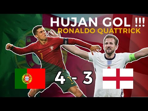 HUJAN GOLLL | Ronaldo Cetak Quattrick Ke Gawang Timnas Inggris | Portugal vs Inggris | Full Gameplay