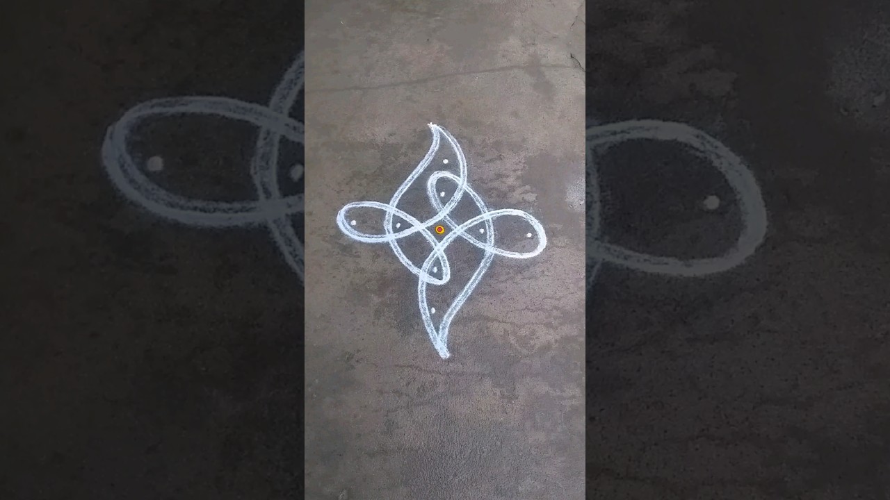 very easy kolam🌺/small and simple kolam #shorts #easyrangoli #viralvideo #muggulu #rangoli #trending