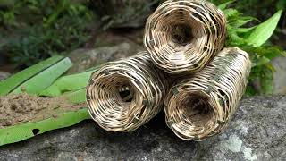 Download lagu Knitting Bamboo Fish Traps, Solo Bushcraft, Storm in the Forest - LIVING OFF GRID  #1 mp3