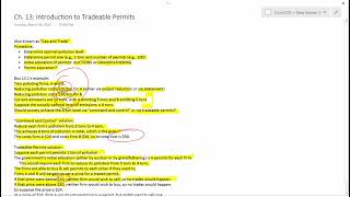 Ch. 13: Tradeable Permits Example, Part 1