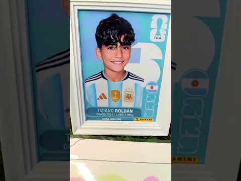 ✨🇦🇷⚽FIGURITA DEL MUNDIAL EN CUADRO⚽🇦🇷✨📌PERSONALIZADO CON LA FOTO Y DATOS!