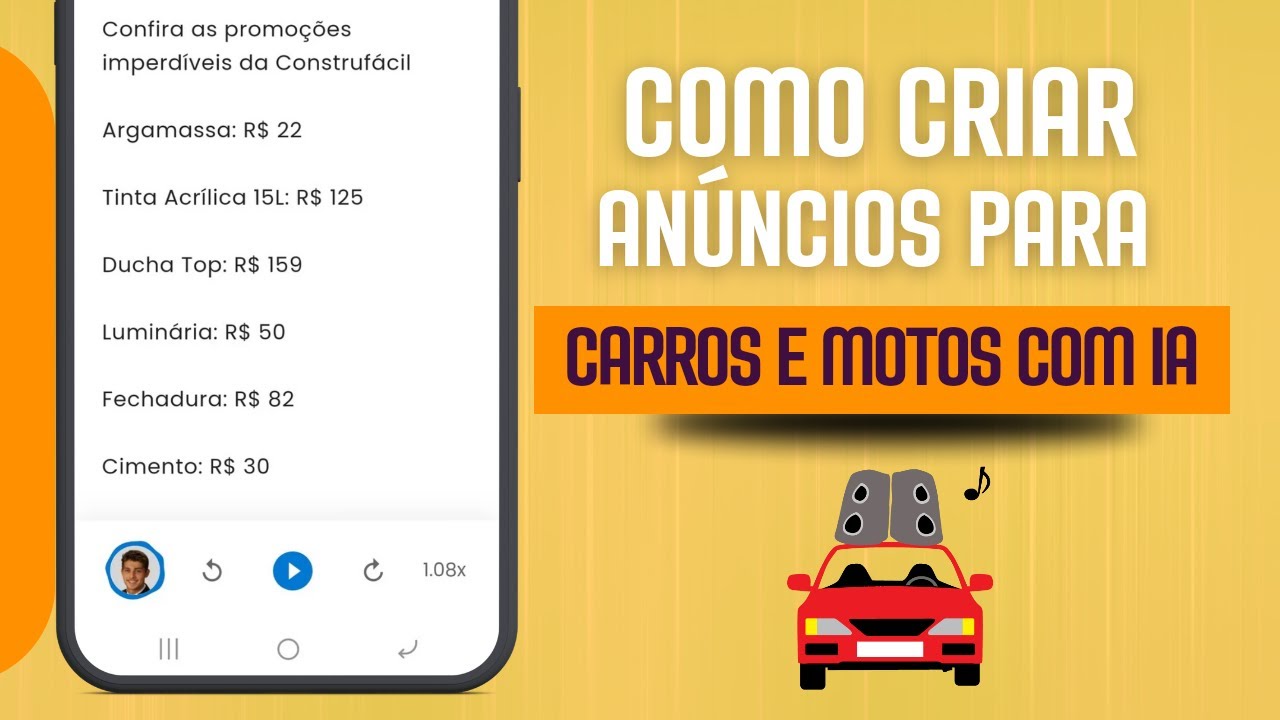 Como criar anúncios para carros e motos com IA pelo celular