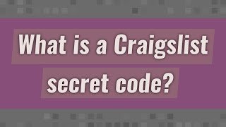 What is a Craigslist secret code