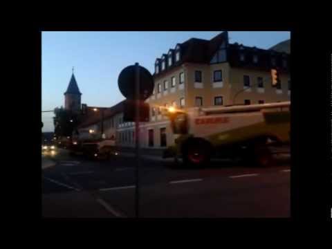 Drescher Kolonne durch die Stadt [5x Claas Lexion 480] unterwegs zum neuen Feld!