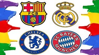 How to Draw and Color - Barcelona, Real Madrid, Bayern Munich and Chelsea Logos Coloring Pages