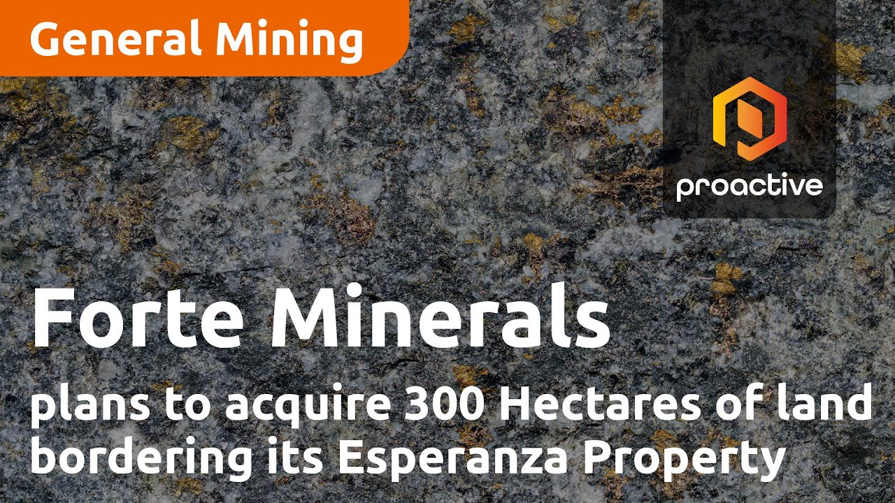 Forte Minerals plans to acquire 300 Hectares of land bordering its Esperanza Property