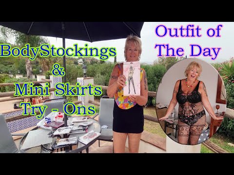 Oufit of The Day - Bodystockings & Mini Skirts Try-Ons