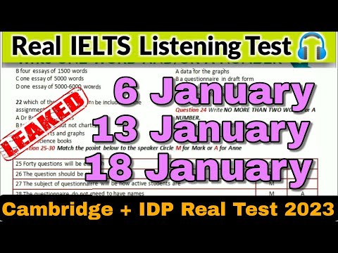 6 January, 13 January, 18 January 2024 IELTS Listening Test with Answers | IELTS Listening Test 2024