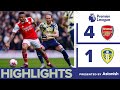 HIGHLIGHTS ARSENAL 4 1 LEEDS UNITED DEFEAT AT THE LEAGUE LEADERS