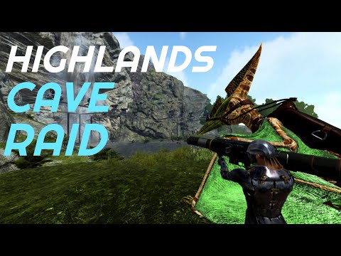 Claiming And Raiding The BROKEN Highlands Cave On MTS-ARK: Survival Evolved