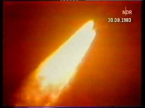 Space Shuttle Challenger STS-8 at ARD Tageschau / Part 1 (ARD German TV 1983)