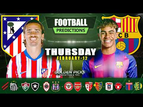 Football Predictions Today 12 February | Possible Scores, Corners & Cards | Golden Picks Plus.