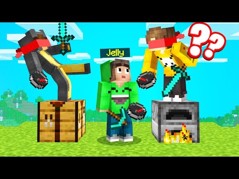Jelly - Speedrunner vs. Hunters But We're BLINDFOLDED! (Minecraft)