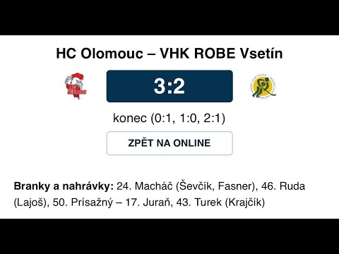 3.kolo HC Olomouc - VHK ROBE Vsetin