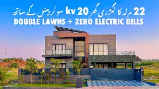 22 Marla Luxury New House with Double Lawns + Solar Powered House for Sale in Bahria Town Rawalpindi