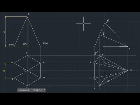 Projections of Solids | Pyramid | AutoCAD 2022