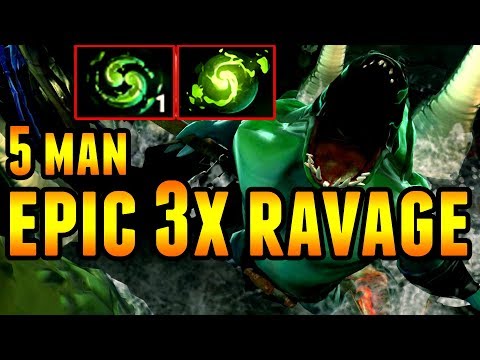 Epic (3x ravage) Tidehunter Refresher 5 Man Team Wipe - ESL Genting Minor Dota 2