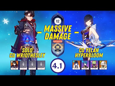 SOLO C0 Wriothesley & C0 Yelan Hyperbloom - Spiral Abyss 4.1