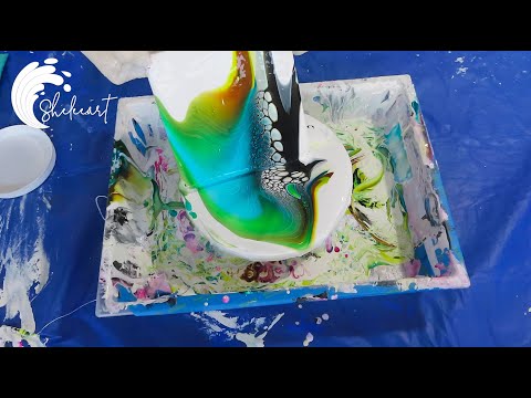 93. Sheleeart - Reptile Lizard Switcheroo Pours. Watch me transfer pours from one surface to another