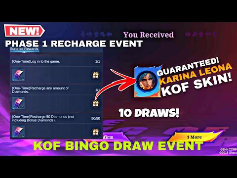 GUARANTEED KARINA LEONA KOF SKIN! PHASE 1 KOF RECHARGE EVENT MLBB 2025