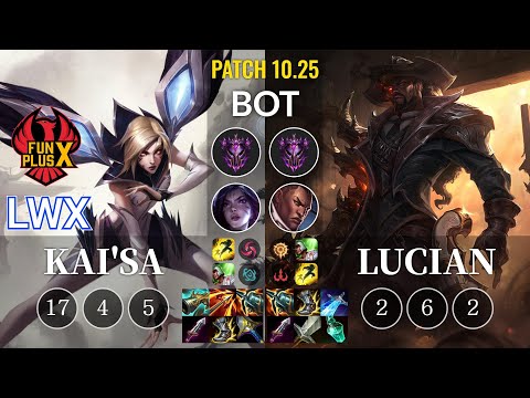 FPX Lwx Kai'Sa vs Lucian Bot - KR Patch 10.25