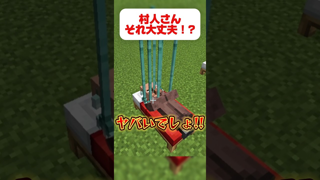 村人さん危なーい！！！😱 #マイクラ