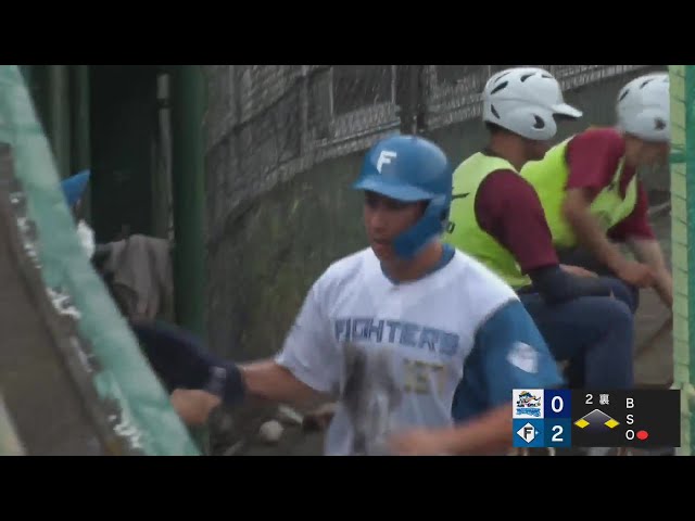 【みやざきPL】積極的な走塁!! ファイターズ・山口アタルがホームスチールを決める!!  2024年10月7日 北海道日本ハムファイターズ 対 四国アイランドリーグplus選抜